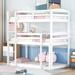 Twin Triple Bunk Beds with Guard Rail and Ladder, Wood Low Triple Bunk Bed Frame for Kids, Can be Divided into 3 Separate Beds