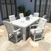 Lehigh 7-piece Outdoor Dining Set - 42" x 84" Table, Dining Height