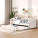 Twin Size Upholstered Daybed with Light and USB Port for Bedroom, Beige