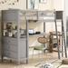 Versatile Loft Bed with Desk and Shelves, Wooden Loft Bed Frame with Storage Drawers, Multifunctional Loft Bed for Kids Teens