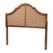 Camila Classic and Traditional Ash Walnut Finished Wood Headboard with Rattan