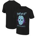 Men's Ripple Junction Jason Voorhees Black/Light Blue Friday the 13th Pixelated Mask Graphic T-Shirt