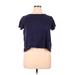 Three Dots Short Sleeve T-Shirt: Blue Polka Dots Tops - Women's Size X-Large