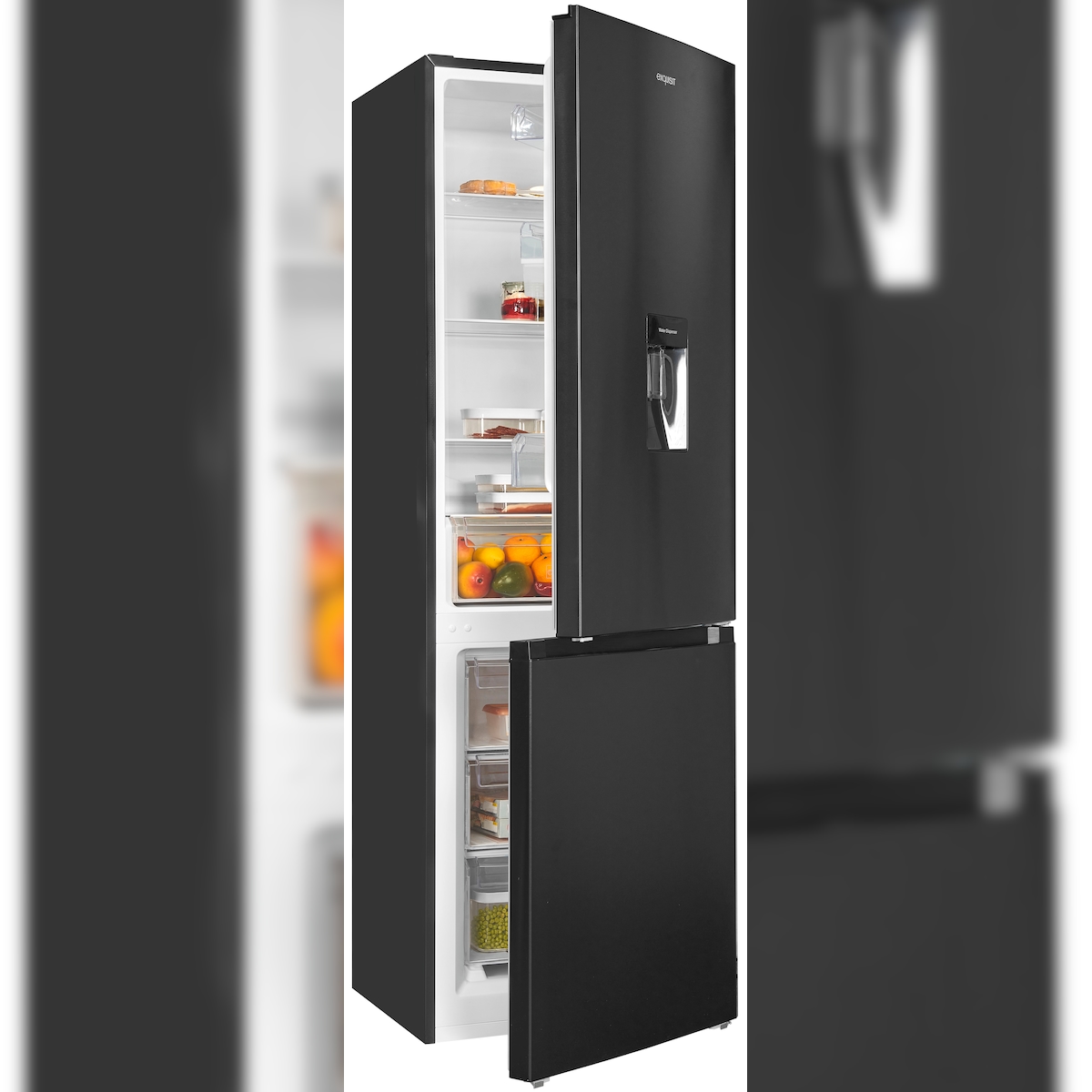 Exquisit Kühl-Gefrierkombination KGC320-95-E-WS-040C inoxlook-az | 313 L Volumen | Kühlgefrierkombination freistehend Wasserspender | 4* Gefrieren Image