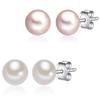 Lulu & Jane Perlen-Ohrstecker Sterling Silber Süßwasser-Zuchtperle in Rose / Silver Damen