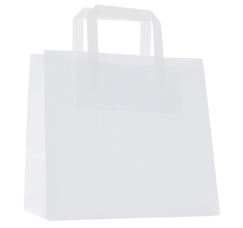 250x Papiertragetaschen 26 x 17 x 26 cm weiß
