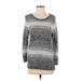 Ann Taylor LOFT Pullover Sweater: Gray Color Block Tops - Women's Size Small