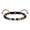 Thomas Sabo Rebel at Heart Obsidian & Tiger's Eye Beaded Skull Bracelet in Sterling Silver