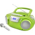 soundmaster SCD5800GR Radio CD player FM USB, Tape, Radio cassette player Incl. microphone Green