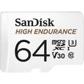 SanDisk High Endurance Monitoring miniSDXC card 64 GB Class 10, UHS-I, UHS-Class 3, v30 Video Speed Class incl. SD adapter