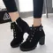Stivaletti da donna 2022 autunno tacco alto fibbia per cintura scarpe da donna stivali con plateau