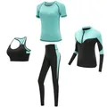 Quick dry women sportswear yoga set fitness gym yoga abbigliamento completo cappotto + reggiseno +