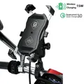 2022 supporto per telefono per moto aggiornato caricabatterie Wireless 15W USB QC3.0 supporto per Smartphone per bici a ricarica rapida supporto per cellulare 360