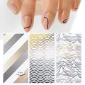 5D curva striscia linee adesivi per unghie geometria piegatura irregolare Deaign oro nero Manicure