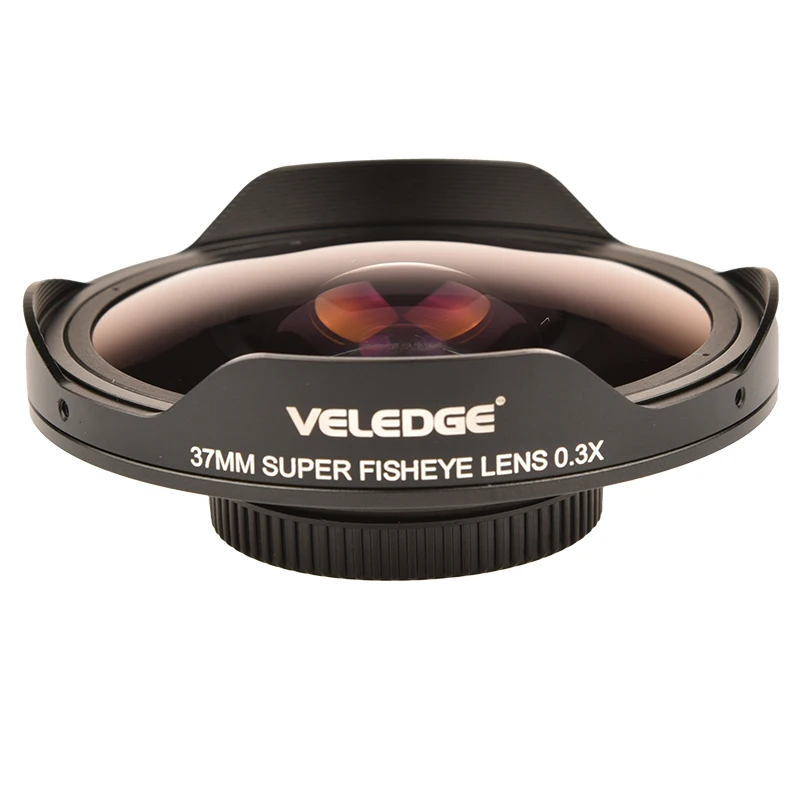 Adattatore per obiettivo Ultra Fisheye Vlogmagic 0.3X HD da 37 mm/43 mm con cappuccio solo per videocamere Videocamere Vetro a bassa dispersione