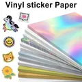 10 fogli di carta adesiva in vinile stampabile, carta da copia trasparente A4 impermeabile per stampante a getto d'inchiostro, etichette adesive autoadesive fai da te