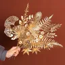 Golden Artificial Plants New Year 2023 Ornaments For Home Decor Navidad Merry Christmas Decoration