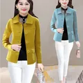 Cappotto di lana da donna 2022 primavera autunno giacca di lana sottile femminile 5XL cappotti di