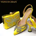 Venus Chan 2023 giallo Classy Bowknot scarpe a punta scarpe da donna tacco alto sandali eleganti