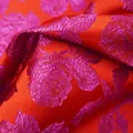 Vendita calda rosa rosso broccato tessuto Jacquard per abito cappotto di raso Telas Por Metro Tissus