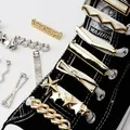 Semplici ciondoli per scarpe in metallo moda oro argento Sneaker Charms ragazza regalo decorazione