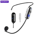 XIAOKOA Cuffie con microfono wireless Cuffie wireless UHF e microfono portatile 2 in 1 con display digitale a LED Microfono con portata di 165 piedi