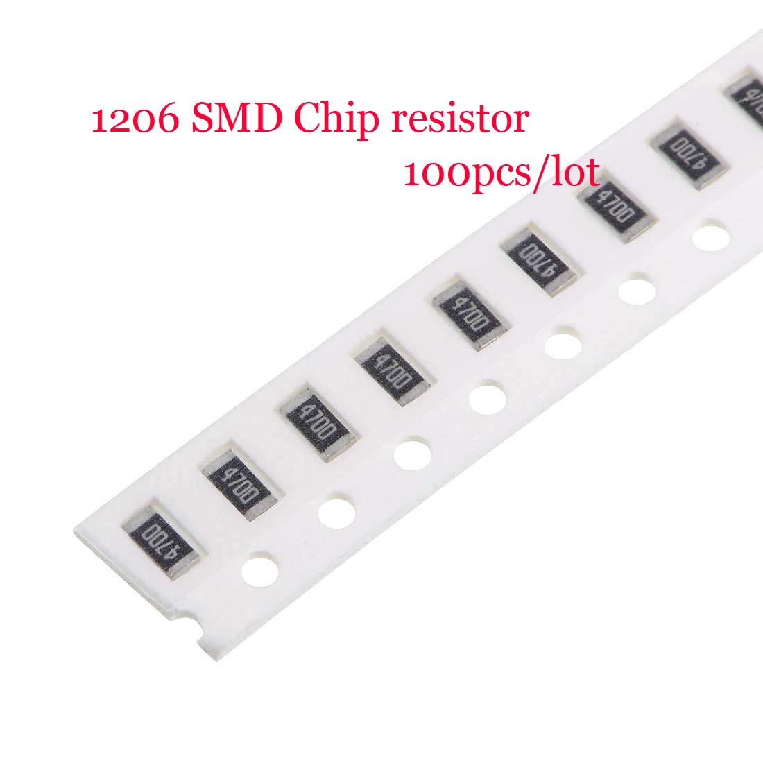 100 pezzi 1% 1206 0R -10M SMD Chip resistore fisso 1 2.2 51 100 220 330 470 510 ohm 1.5K 2K 5.1K 8.2K 51K 100K 220K 1M 3.3M 4.7M 10M