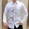 Camicie con strass camicia da uomo di lusso con diamanti Top camicia da uomo lunga Mouw camicia