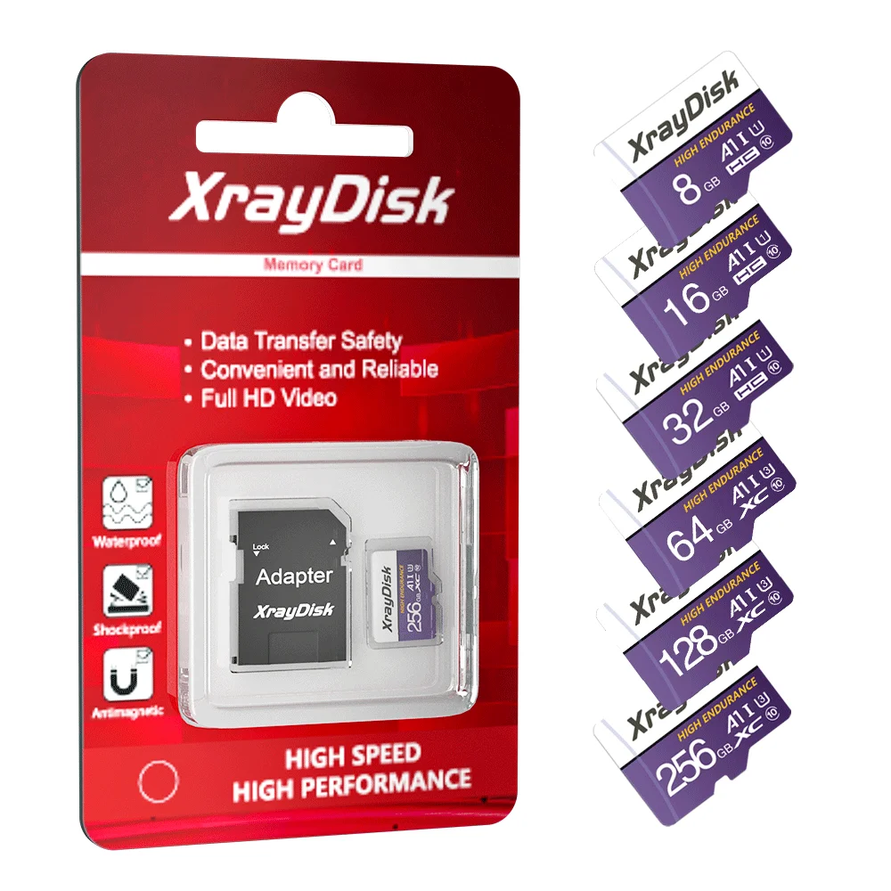 Xraydisk 16GB 32GB 64GB 128GB 256GB Scheda di memoria ad alta velocità Scheda TF Classe 10