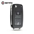 KEYYOU NUOVO 2 Pulsante Pieghevole Flip Chiave A Distanza Custodia di Ricambio FOB Borsette Per Vw VOLKSWAGEN Transporter T5 Polo G Lama Uncut