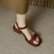 Scarpe da donna con tacco basso calzature sandali da esterno per donna Beige estate 2024 una parola