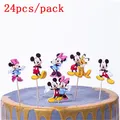 24 pz/pacco Minnie Mouse Kids Birthday Decor Cartoon Toppers candele Kids Girls Cake Bougie