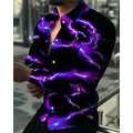 Camicie hawaiane Lightning camicie stampate in 3d floreali camicia moda uomo manica lunga camicetta