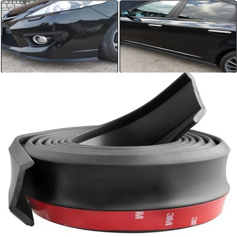 Protezione per paraurti universale in gomma per labbro del paraurti anteriore per auto, striscia per labbro del paraurti, gonna laterale per auto, spoiler, splitter per labbro, protezione per la gonna