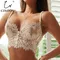 CINOON Lingerie sexy Intimo da donna francese Reggiseno bralette con ricamo floreale in pizzo ultra sottile Intimo femminile con ciglia push up