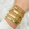 Bracciale a maglie a catena placcato oro Zalman per donna set di braccialetti d'amore con ciondoli