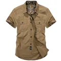 Camicie Casual in cotone moda estate uomo Plus Size camicie larghe larghe manica corta colletto