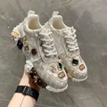 Sneakers da donna primavera autunno moda lusso strass scarpe da donna 2023 nuova piattaforma