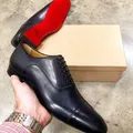 Scarpe da uomo con suola rossa scarpe da sposa stringate con punta quadrata oxford marroni nere per