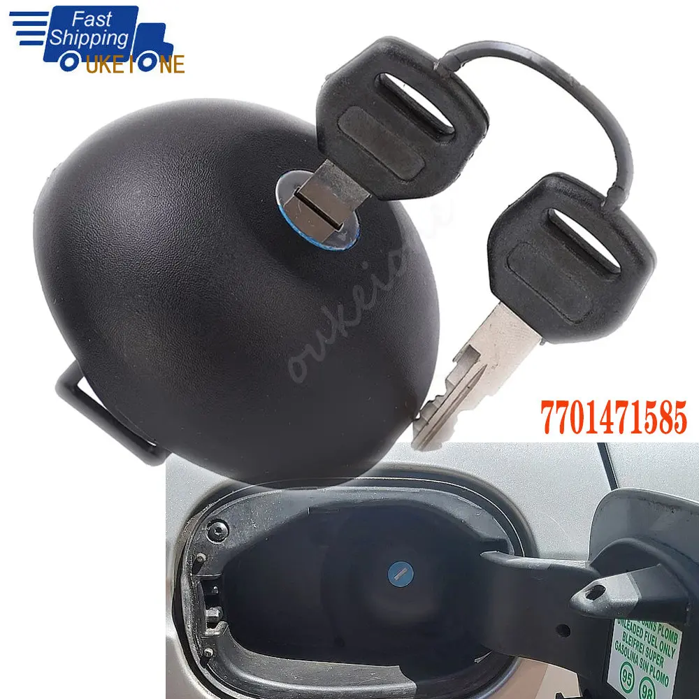 7701471585 Blocco tappo serbatoio carburante benzina con 2 chiavi per Renault Clio Laguna Espace Megane Scenic Twingo 7701471227 Accessori per auto