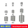Kit plug-in per riparazione filettatura da 10/20 pezzi M3-M14 1.5D-2.0D strumento di riparazione in acciaio inossidabile per la riparazione di filettature danneggiate