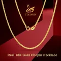 TIYINUO Real 18K Gold Women New in clavicola collana Solid Chopin Chain AU750 proposta di matrimonio