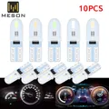 10 pz T5 W3W LED Auto Led lampadine nessuna polarità Auto interni cruscotto lampada 2 SMD 3014 Chip porta targa luce bianco rosso verde