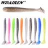 Wdaireen Worm Fishing Lures 5cm 7cm 9cm Double Color Silicone T Tail Soft Bait esche artificiali