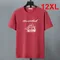 T-shirt verde 2022 T-shirt estiva da uomo T-shirt in cotone 10XL 12XL T-shirt manica corta di grandi dimensioni T-shirt con stampa maschile Rosso Grigio