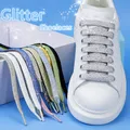 Lacci colorati Glitter lacci bianchi delle scarpe da ginnastica lacci delle scarpe in oro lucido
