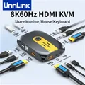 Switch KVM Unnlink Hdmi 8K 60Hz 4K 120Hz Switcher video con extender 2 PC Condividi 1 monitor 4 USB