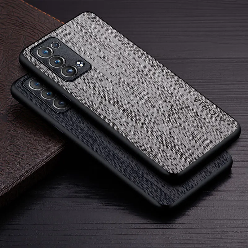 Custodia per Oppo Reno 6 Pro Reno6 Pro Lite 5G 4G funda modello in legno di bambù Cover per telefono in pelle Coque di lusso per oppo reno6 pro custodia