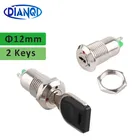 1/10/50pcs 12mm Interruttore a chiave elettronico in lega di zinco con 2 chiavi ON OFF Blocco telefono Pulsante di accensione di sicurezza Terminali tubolari 2 posizioni