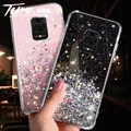 Custodia trasparente glitterata per Xiaomi Redmi Note 9S 9 S Custodia morbida trasparente brillante con paillettes Cover posteriore per custodia Redmi Note 9 Pro
